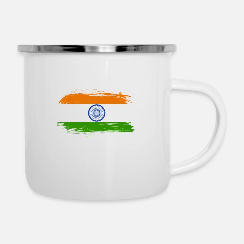 Cadeau de drapeau de l’Inde - Tasse émaillée - blanc