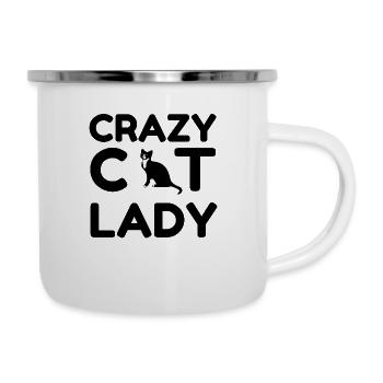 CRAZY CAT LADY - Camper Mug - white - Right