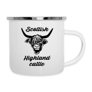 Scottish Highland Cattle Cow Scotland Cattle - Camper Mug - white - Right