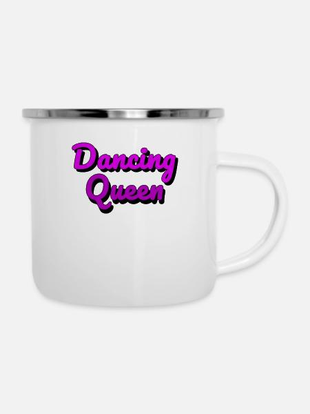 Dancing Queen - Emaille-Tasse - Weiß