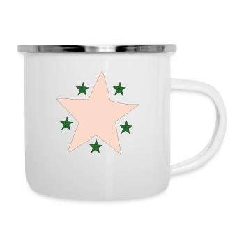 Étoile Rose Vert - Tasse émaillée - blanc - Droite