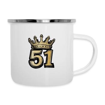 51 Zahl Krone - Emaille-Tasse - Weiß - Rechts