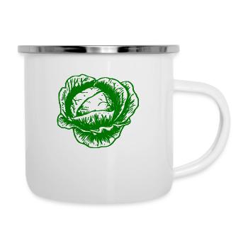 kohl rotkohl weisskohl cabbage kale veggie gemuese - Emaille-Tasse - Weiß - Rechts