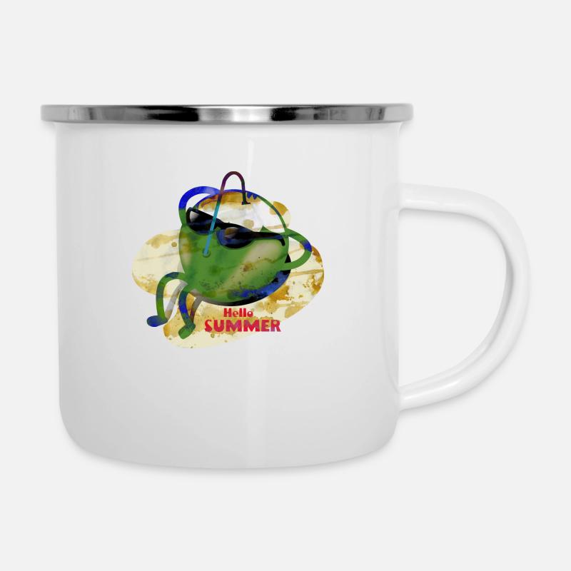 Noix de coco 01 - Tasse émaillée - blanc