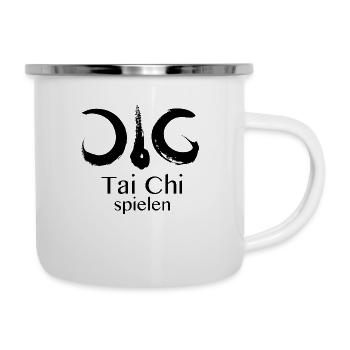 Tai Chi Spielen - Logo Black - Emaille-Tasse - Weiß - Rechts