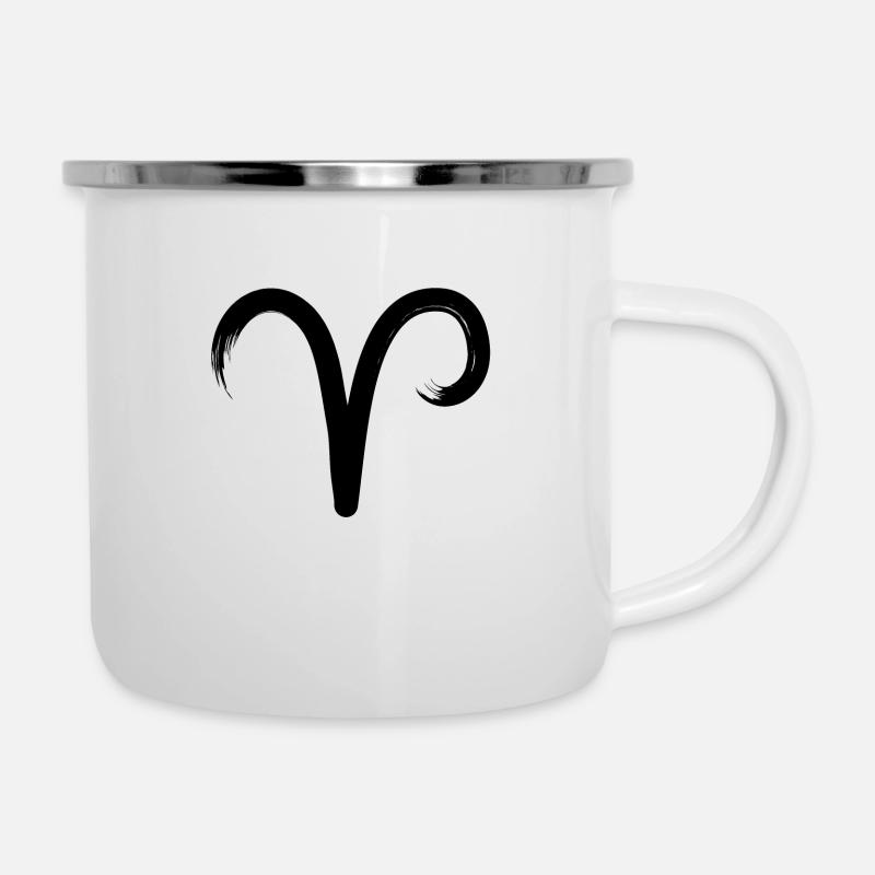 Sternzeichen Widder Tierkreiszeichen - Emaille-Tasse - Weiß