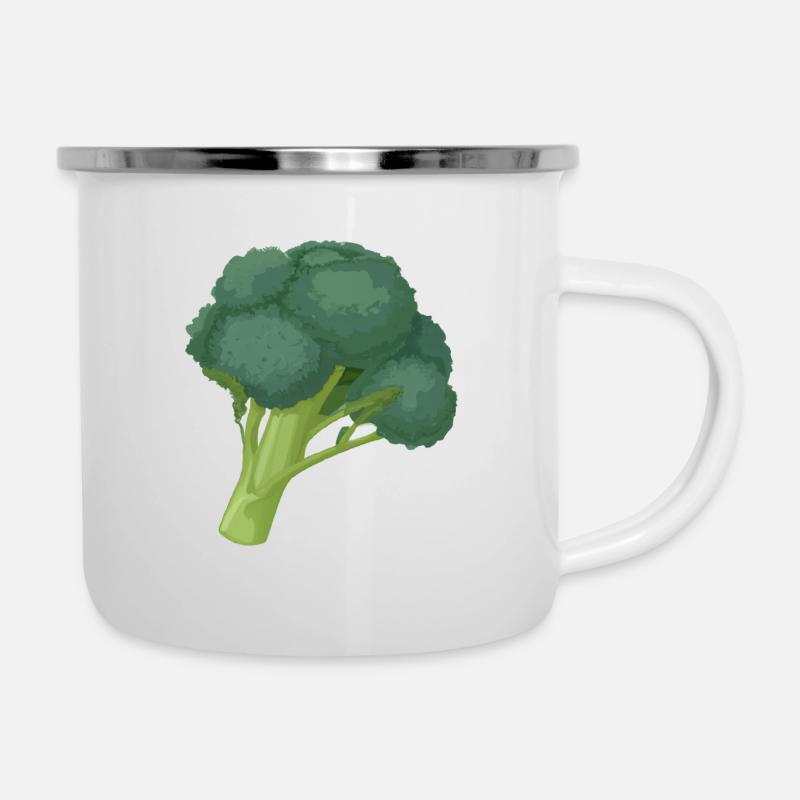 Brokkoli - Emaille-Tasse - Weiß