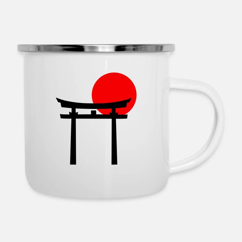 Torii - Emaille-Tasse - Weiß