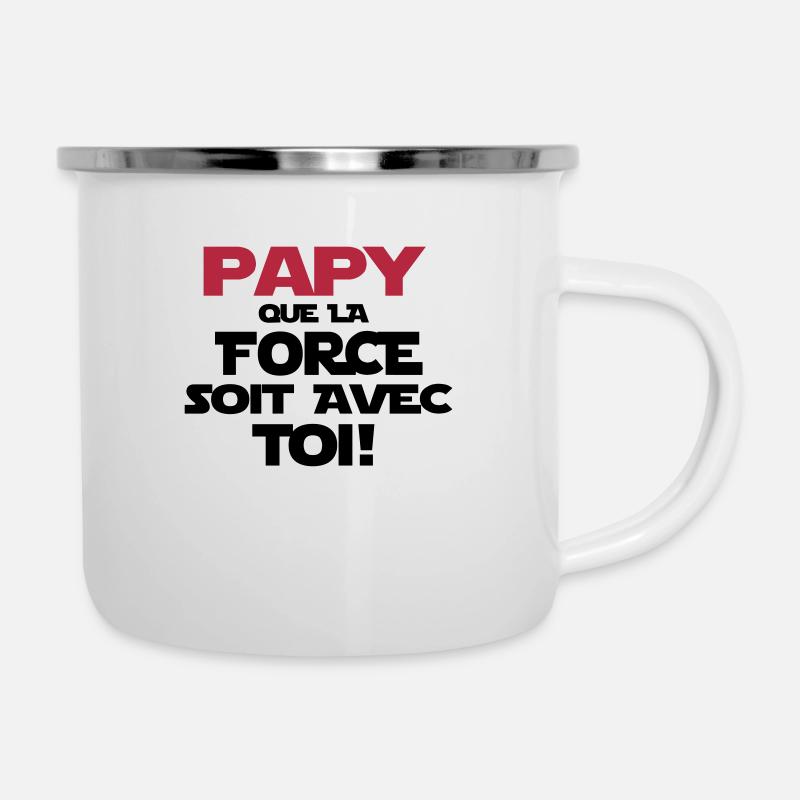 papy (que la force soit avec toi) - Tasse émaillée - blanc