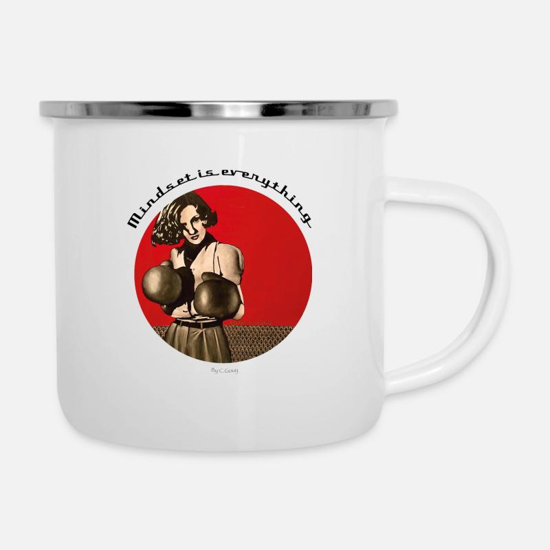 Mindset is everything - Emaille-Tasse - Weiß