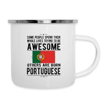 Portugais Portugal Drapeau Origine portugaise - Tasse émaillée - blanc - Droite