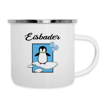 Eisbader Winterbaden Eisloch Kältetherapie Eisbad - Emaille-Tasse - Weiß - Rechts