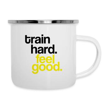 train hard. feel good. - Camper Mug - white - Right