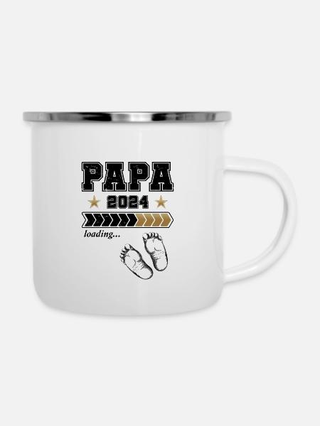 Papa Loading 2024 - Emaille-Tasse - Weiß