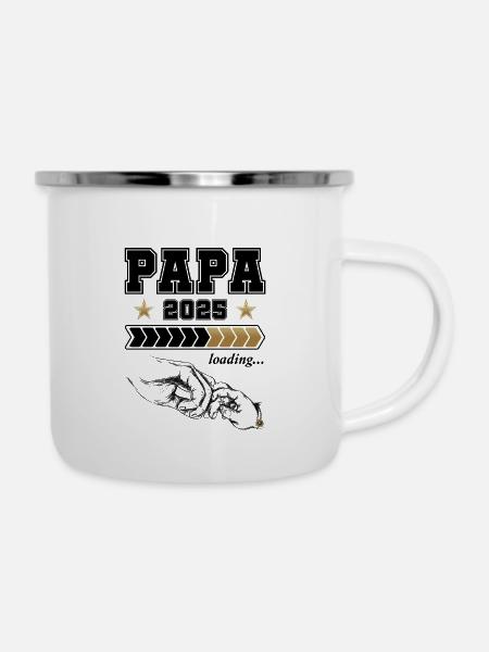 Papa 2025 Loading - Emaille-Tasse - Weiß