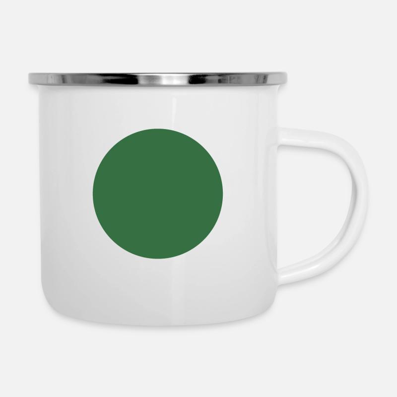 green circle - Emaille-Tasse - Weiß