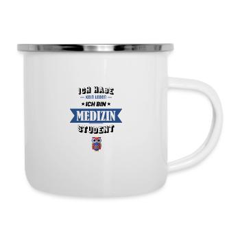 Ich habe kein Leben ich bin Medizin Student - Emaille-Tasse - Weiß - Rechts