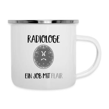 radiologe: job mit flair - Emaille-Tasse - Weiß - Rechts