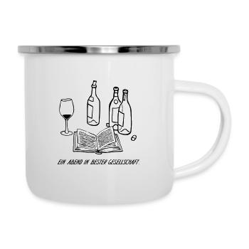 ein Abend in bester Gesellschaft - Emaille-Tasse - Weiß - Rechts