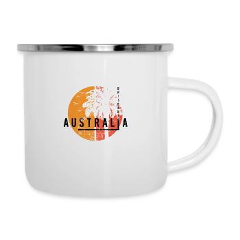 Artistic Brisbane Australia Cool Palm Tree - Camper Mug - white - Right