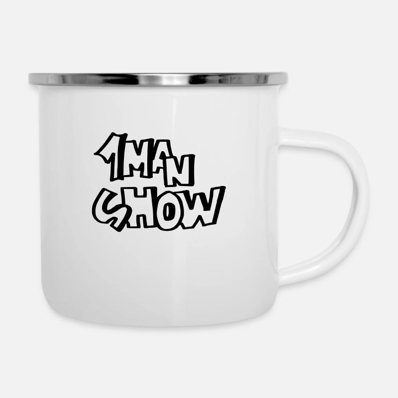 223 one man show - Emaille-Tasse - Weiß