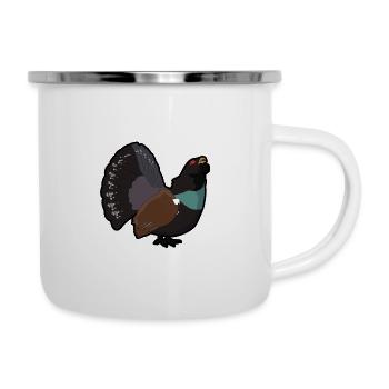 Auerhahn Motiv Waldtiere - Emaille-Tasse - Weiß - Rechts