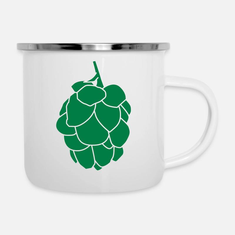 Hopfendolde - Emaille-Tasse - Weiß