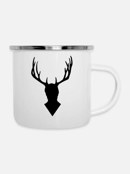 Hannibal - Deer head - Emaille-Tasse - Weiß