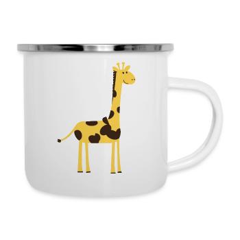giraffe zoo circus zirkus safari1 - Emaille-Tasse - Weiß - Rechts