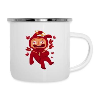 Verliebter von Armors Pfeilen getroffen - Emaille-Tasse - Weiß - Rechts