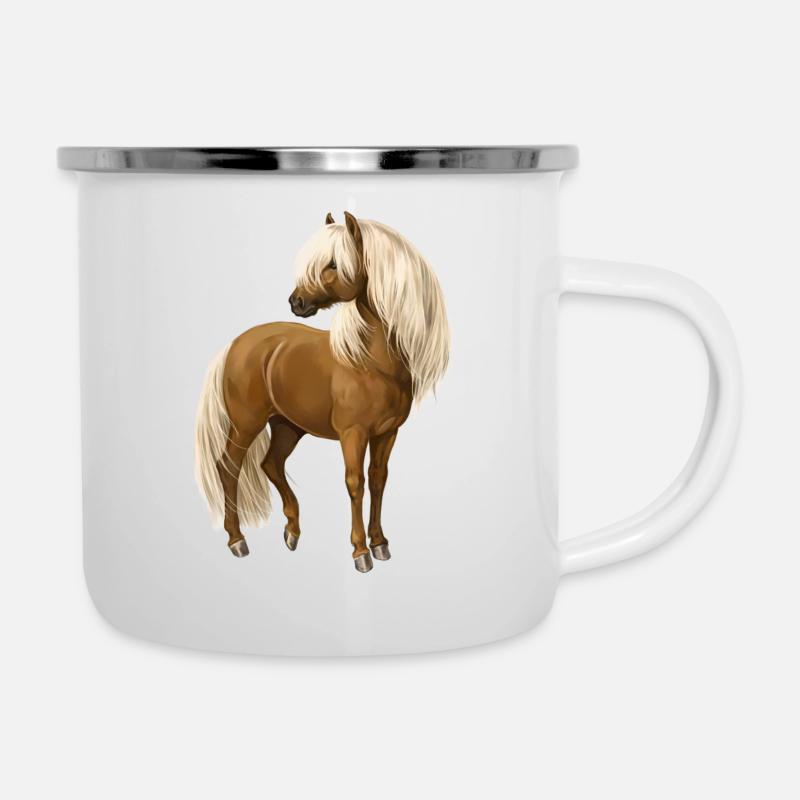 Pony Hengst - Emaille-Tasse - Weiß