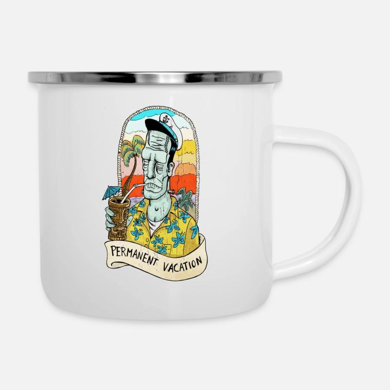 frank aloha - Emaille-Tasse - Weiß