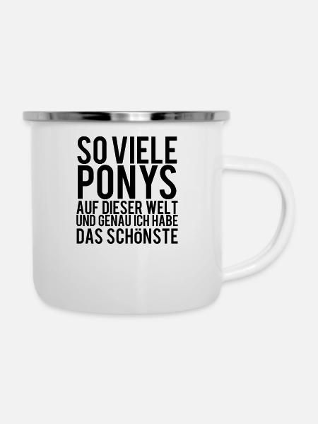 Pony - Emaille-Tasse - Weiß