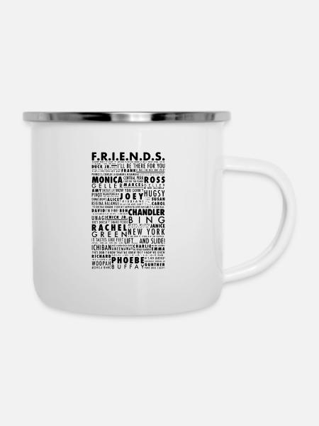 Freunde - Emaille-Tasse - Weiß