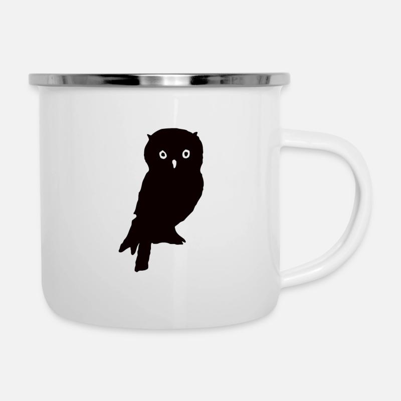 Kauz - Emaille-Tasse - Weiß