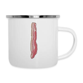Idée cadeau lardons au bacon avec humour - Tasse émaillée - blanc - Droite
