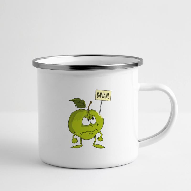 Apfel oder Banane? Emaille-Tasse