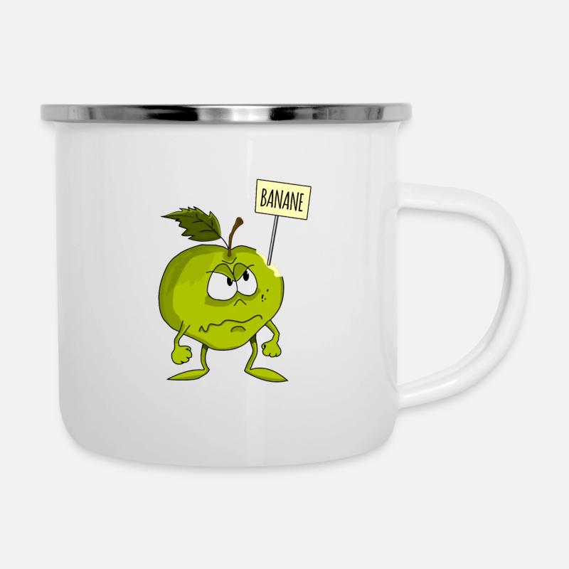 Pomme ou banane? - Tasse émaillée - blanc