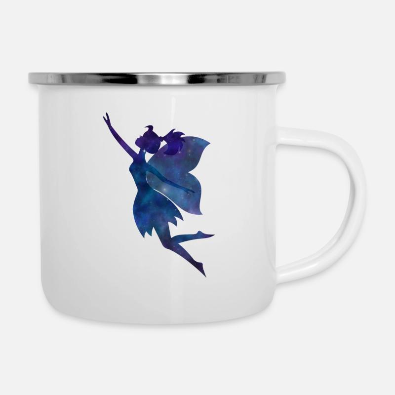 Fairy Galaxy silhouette - Camper Mug - white