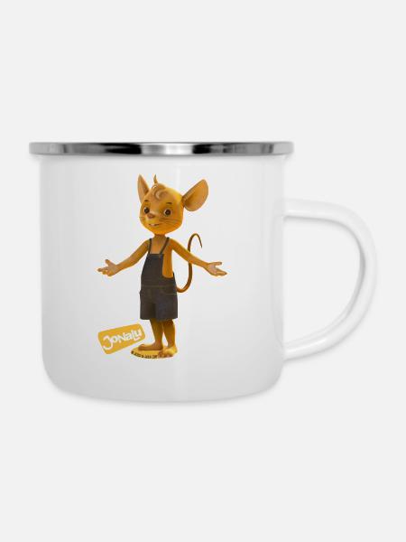 JoNaLu Mäuserich Jo - Emaille-Tasse - Weiß