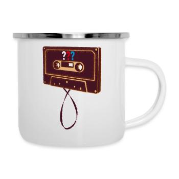 Die Drei ??? Kassette - Emaille-Tasse - Weiß - Rechts