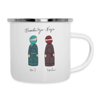 Ninja Beschützer - Emaille-Tasse - Weiß - Rechts