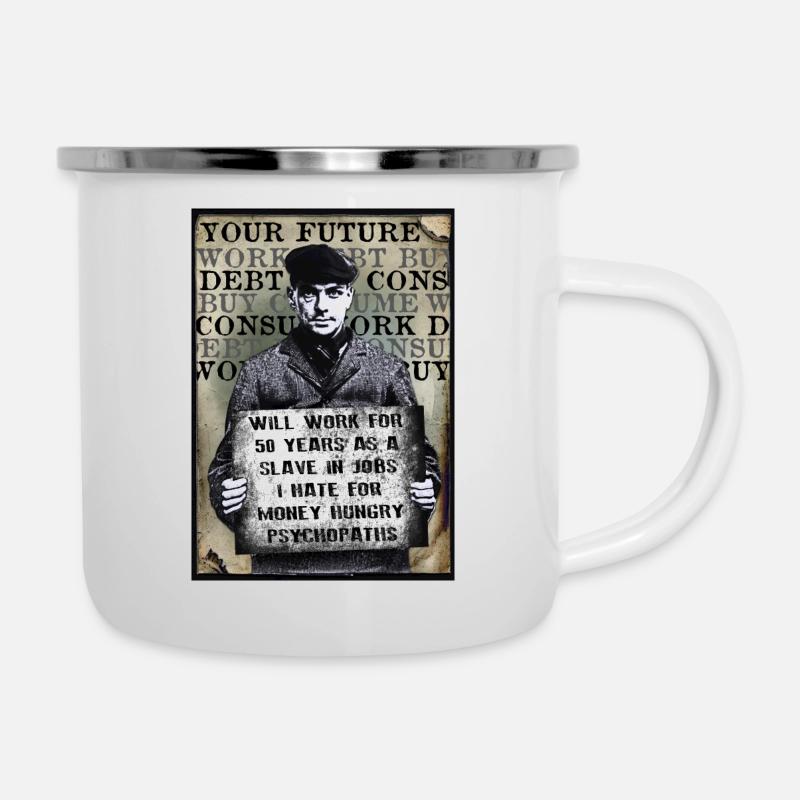 VA TRAVAILLER! - Tasse émaillée - blanc