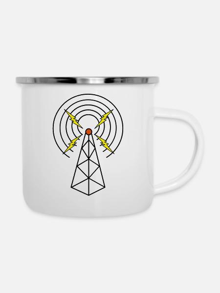 Tower Ham Radio - Emaille-Tasse - Weiß