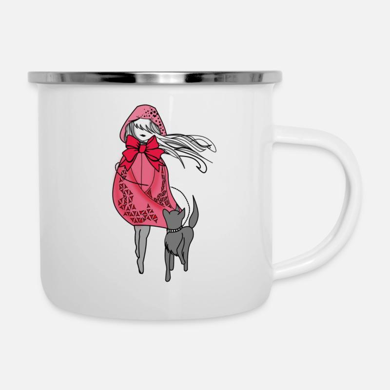 Rotkäppchen - Emaille-Tasse - Weiß