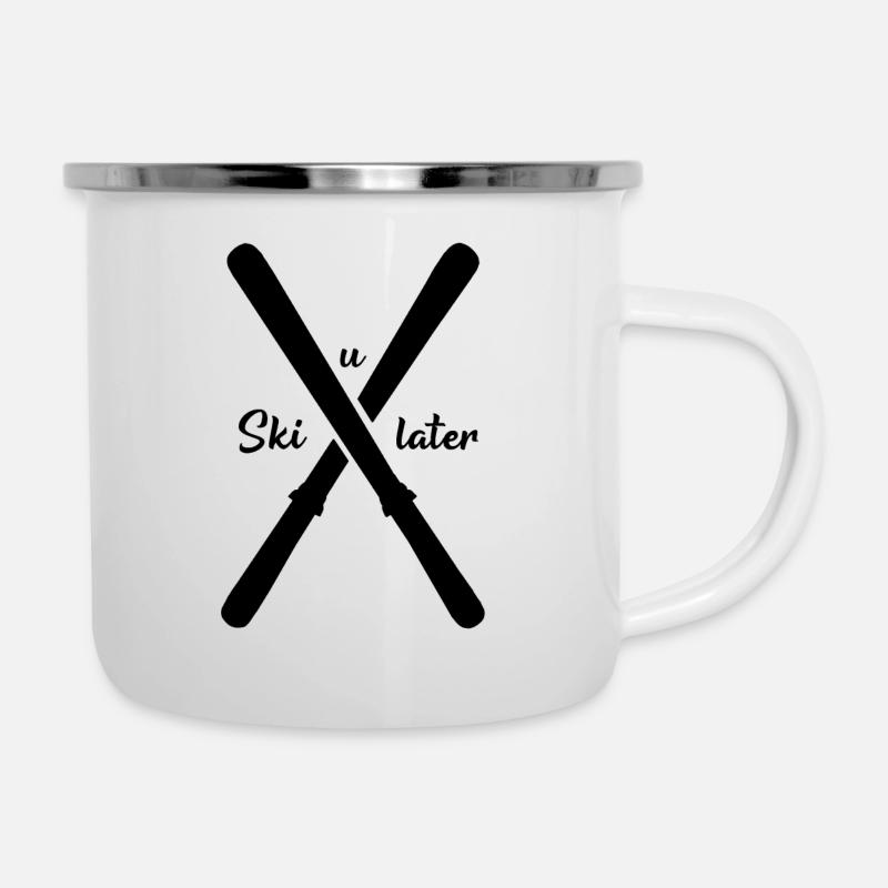 skier plus tard skier - Tasse émaillée - blanc