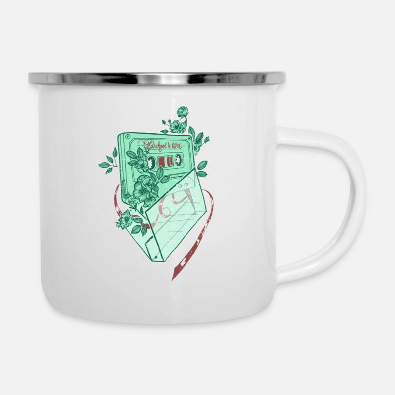 Oldschool Tape - Emaille-Tasse - Weiß