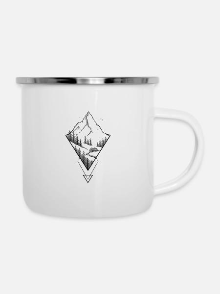 Triangle Mountain - Emaille-Tasse - Weiß