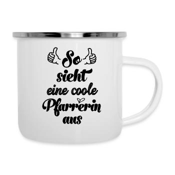 Curée avec cœur Jésus foi Eglise - Tasse émaillée - blanc - Droite