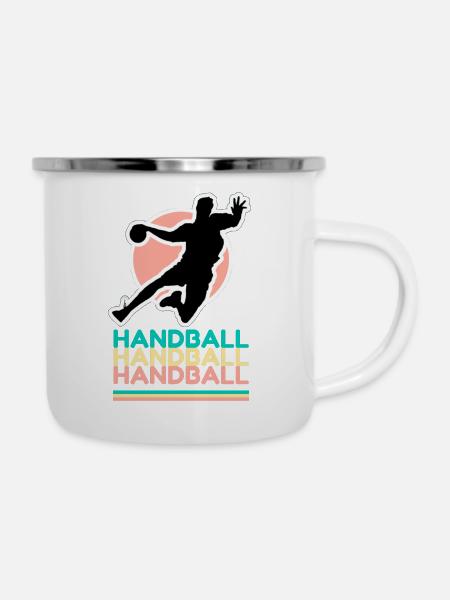 Handball, handball, handball - Emaille-Tasse - Weiß